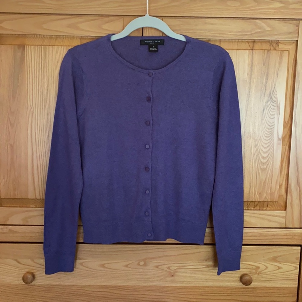 August Silk Purple Cardigan